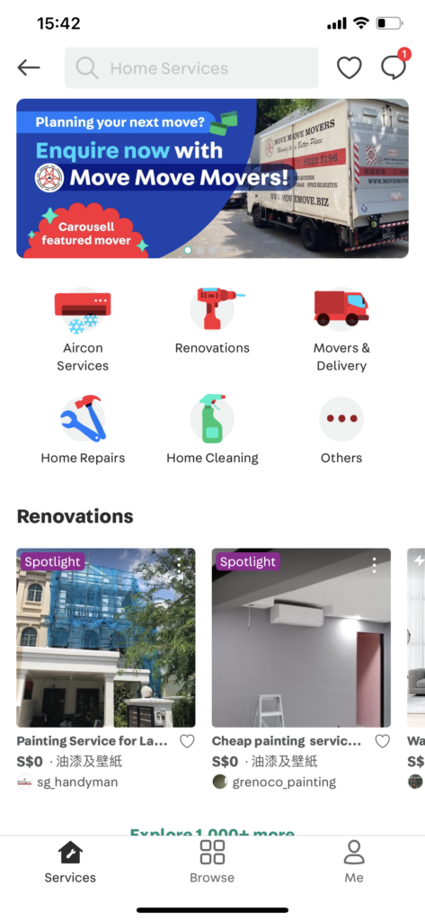 The top mover in Carousell