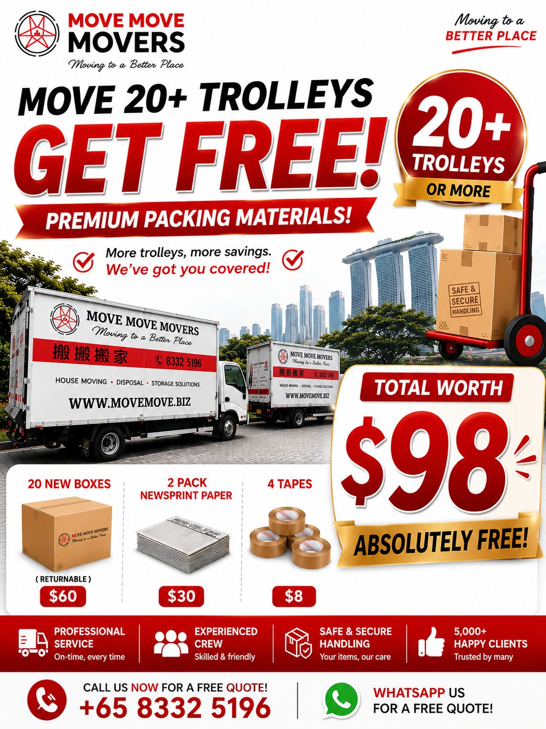 Free trolley and packing materials offer singapore – move move movers – move move movers Move Move Movers free trolley and packing materials offer in Singapore