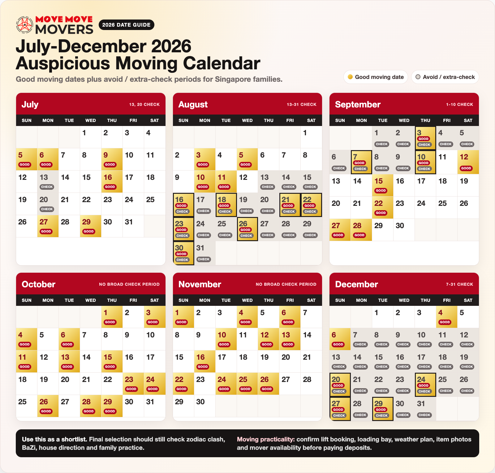 Move move movers july-december 2026 auspicious moving calendar – move move movers – move move movers July to December 2026 auspicious moving calendar for Singapore with good moving dates and avoid or extra-check periods