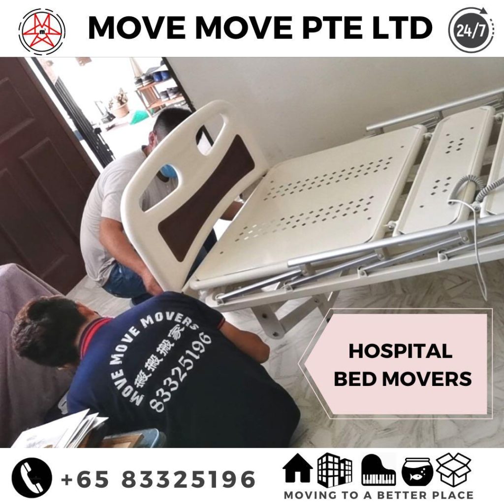 Move Move Movers team moving a hospital bed as a special item service in Singapore
